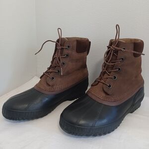 Sorel cheyanne ll men's waterproof  boots laceup hand crafted natural Rubber 9.5